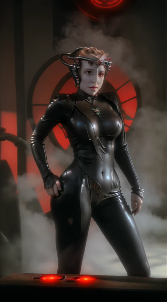 kiranerys, mirrakira , shiny bodysuit, borg ,
headband, (fog:1.4), hand on hip, smug, seductive, latex pants, science fiction, (red side light), cinematic still of a stunning woman, detailed, sharp focus, dramatic, award winning, octane render, unreal engine, volumetrics dtx, )