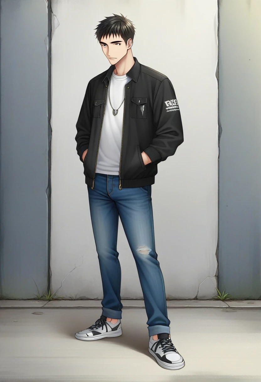 Create a 3D illustration of realistic teenage boy character walk out from social media. The character must wear casual modern clothing such as jeans jacket “(BARU)” name on it, and sneakers, splash colours water effect.The background is social media profile with a user name “(heyy_baru)” And profile picture of him and beautiful sky profile cover

