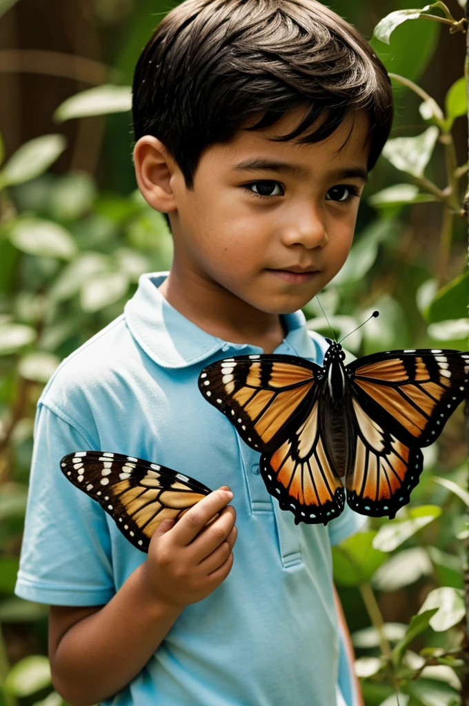 A boy and a butterfly
