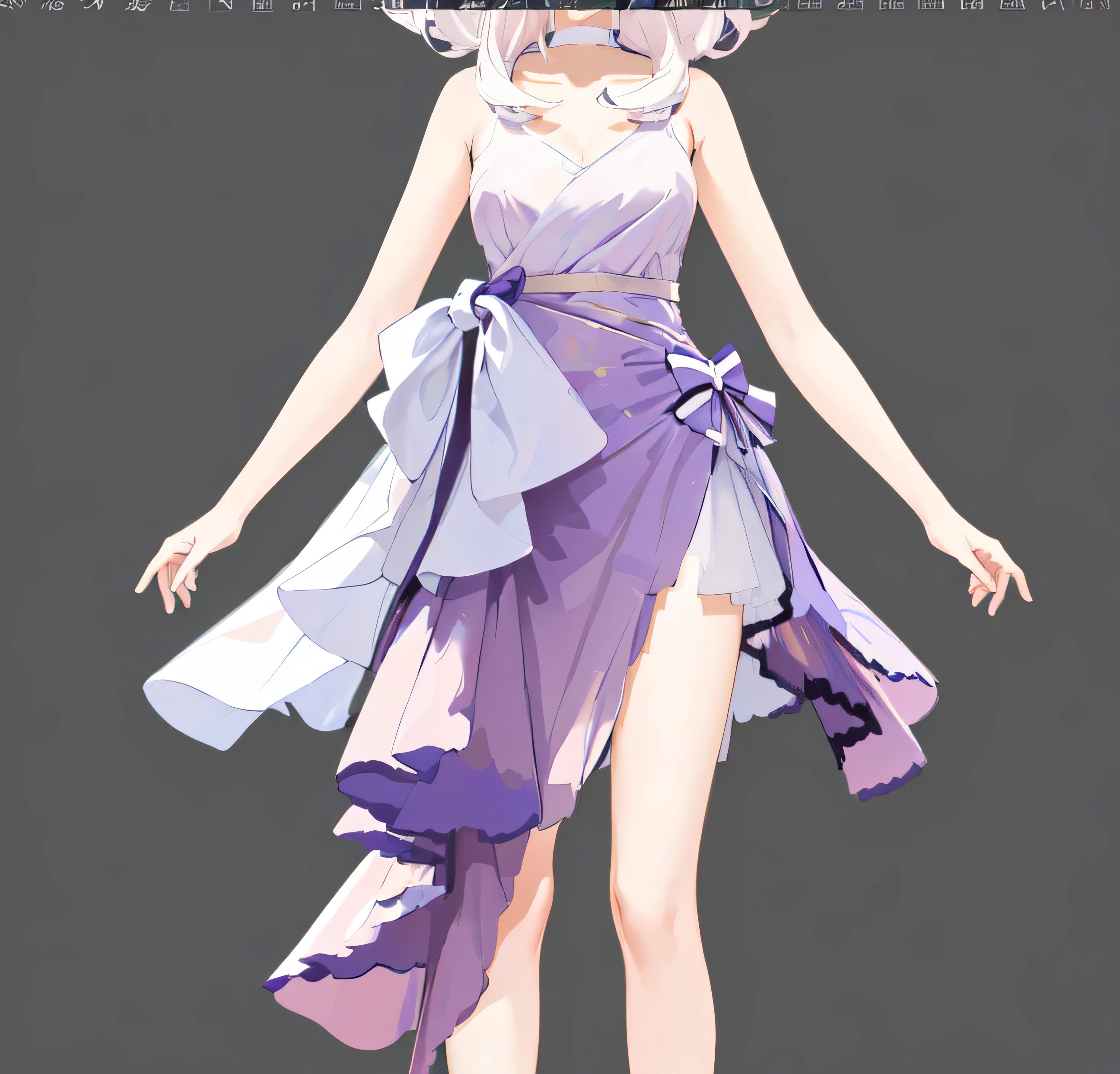 anime girl in a purple dress with a purple bow, cute anime waifu in a nice dress, anime styled 3d, anime stylized, stylized anime, made with anime painter studio, clear outfit design, detailed full body concept art, anime vtuber full body model, beautiful full body concept art, anime full body illustration, fashion concept art, outfit design,Rich in details，Masterpiece，Clean shaping，Anime style