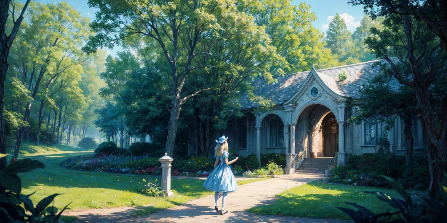 Alice in Wonderland scene,No characters, Ultra-high resolution,Extremely detailed, masterpiece, beautiful,