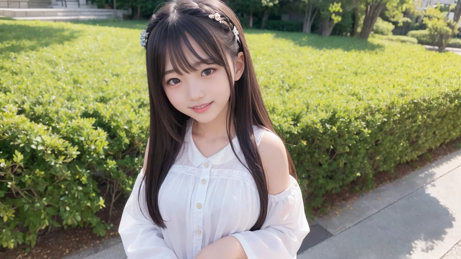 ((Attention to detail)),(Super detailed), 非常に詳細な CG ユニティ 8K 壁紙, beautiful girl,((Two people)), Highest quality, 8K, 11 years old、girl、Long straight hair、Summer outfit、((Happy smile))、Bust Shot、(sea)、