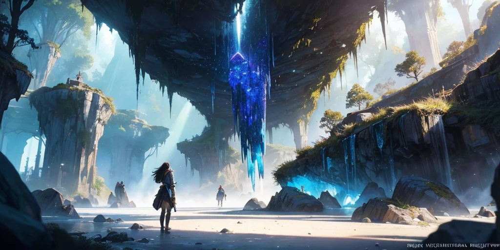 "(author:Greg Rutkowski: 1.2), (masterpiece), (best quality), extremely Beautifully and beautiful, illustration, (Fantasy Landscape), A mesmerizing Fantasy Landscape with enchanting elements blending seamlessly. (The majestic Crystal Cave mine), Huge crystals, Decorated with vibrant blue light,Reflecting the surroundings. There is a sense of tranquility and wonder in the air, Invite to explore and discover, Depth of Field, Human Development Report, complex, Beautifully"