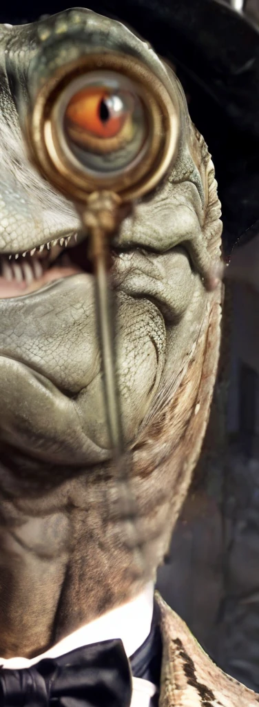 dinosaur eye with monocle