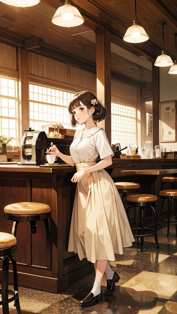 40s Showa era women clear beautiful beautiful Stylish Coffee shop skirt