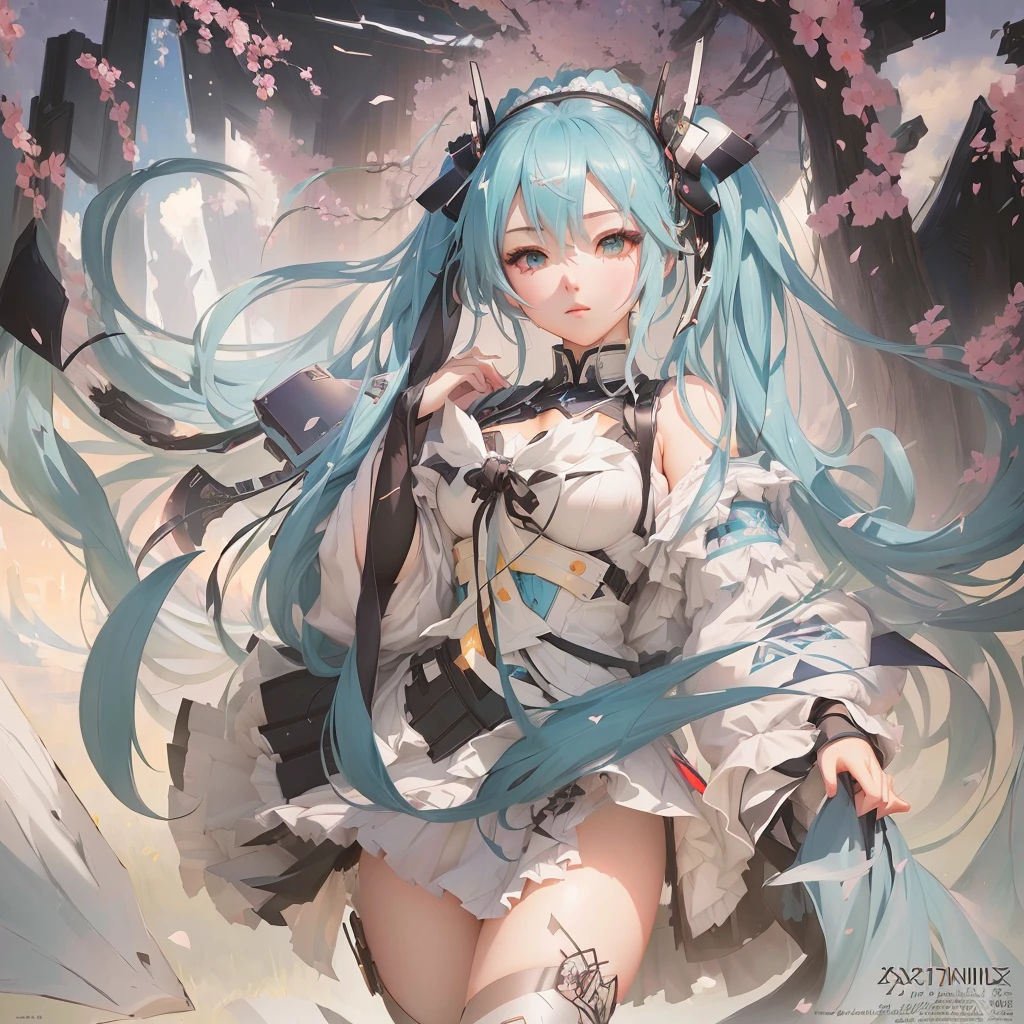 Anime girl with long hair and blue eyes in a field, artstation pixivでトレンド, Digital art on pixiv, Portrait of Hatsune Miku, Hatsune Miku portrait, Zerochan Art, pixiv Contest Winner, mikudayo, Highly detailed official artwork, From Arknights, Official Anime Artwork, Beautiful anime art, guweiz on pixiv artstation
