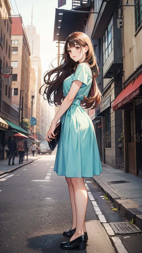 40s Showa era women clear beautiful beautiful Stylish Long Hair tight City