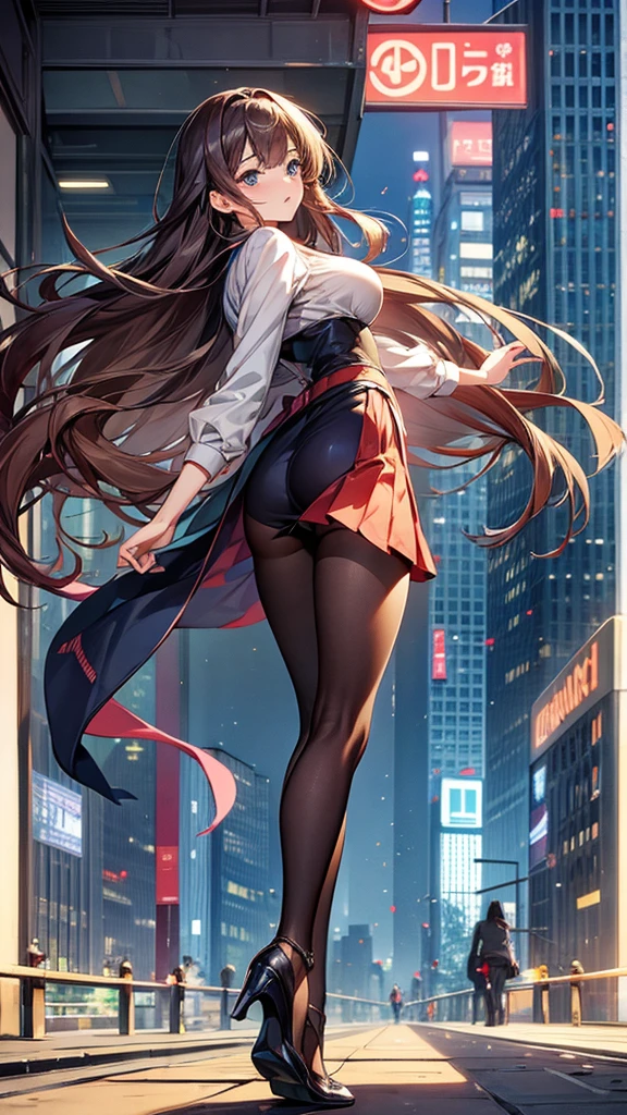 40s Showa era women clear beautiful beautiful Stylish Long Hair tight City