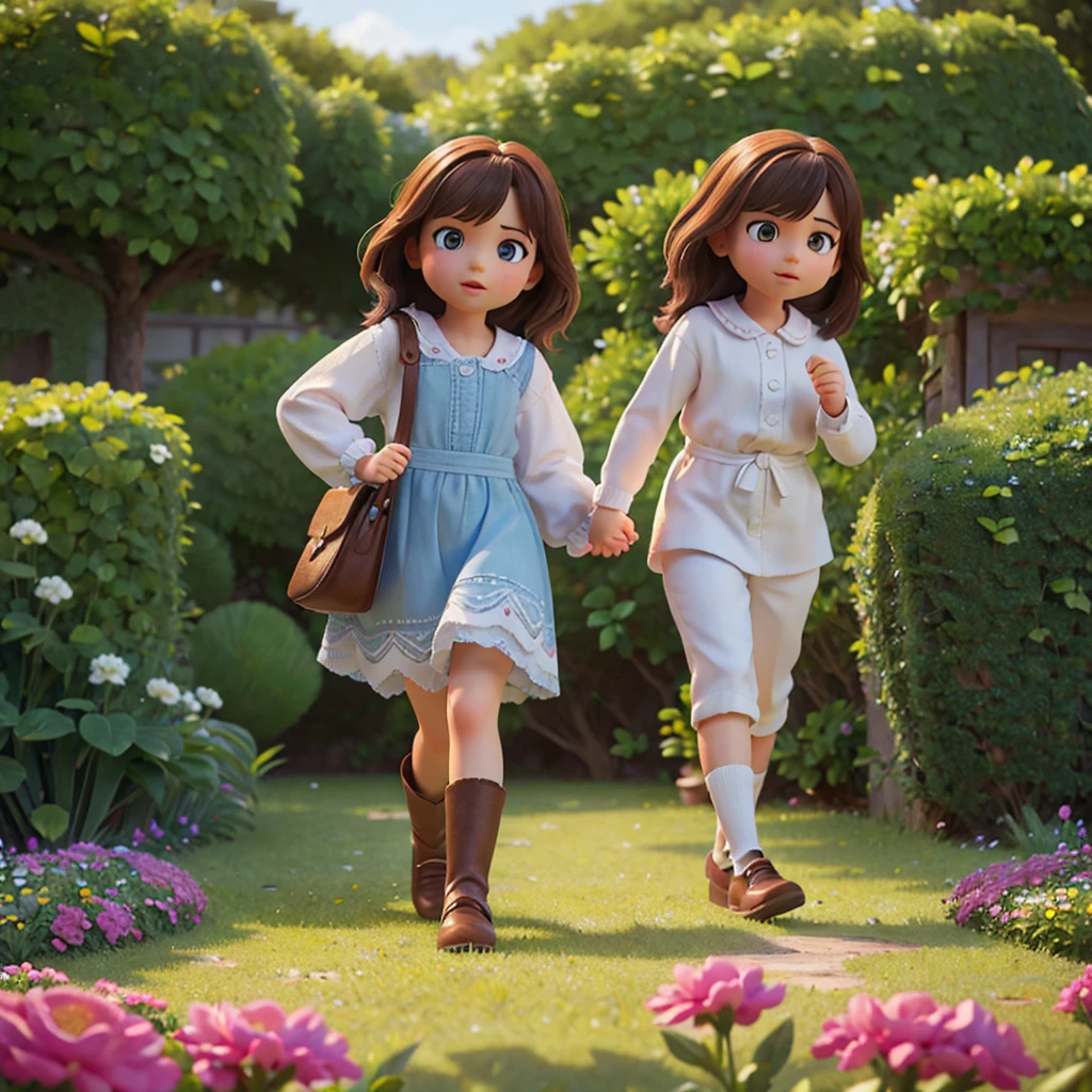 a girl and a boy in a flower garden, beautiful detailed eyes, beautiful detailed lips, extremely detailed eyes and face, long eyelashes, romantic couple, (best quality,4k,8k,highres,masterpiece:1.2),ultra-detailed,(realistic,photorealistic,photo-realistic:1.37),HDR,UHD,studio lighting,ultra-fine painting,sharp focus,physically-based rendering,extreme detail description,professional,vivid colors,bokeh,portrait,landscape