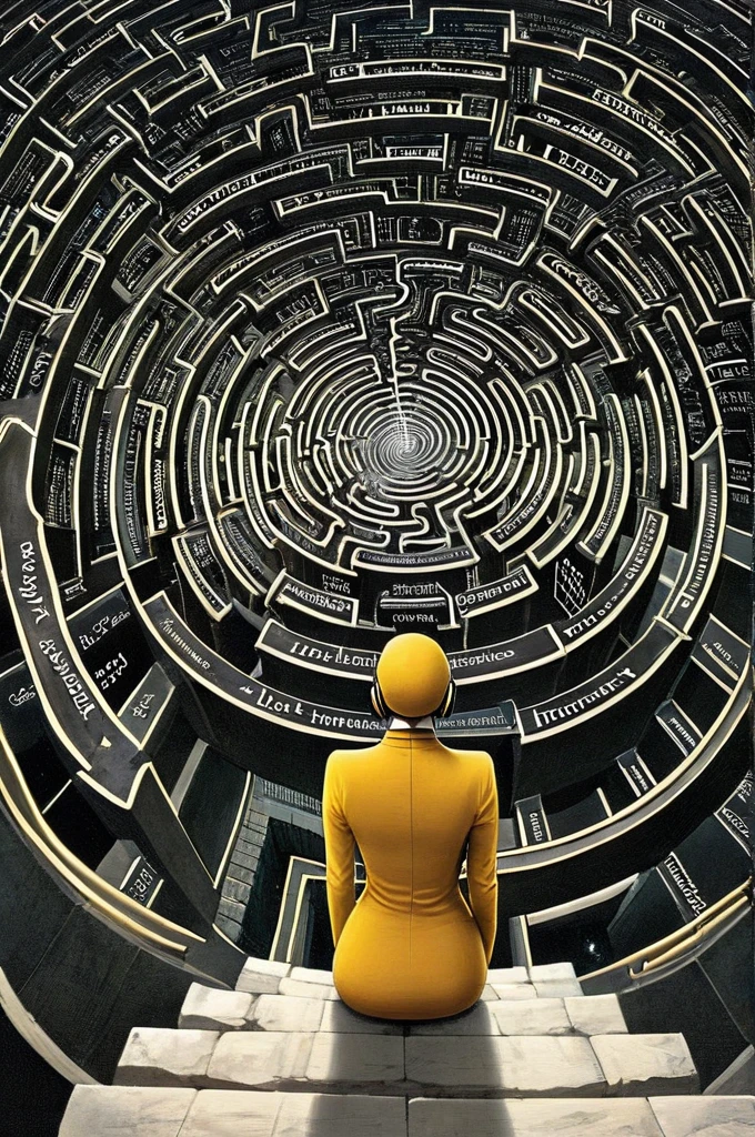 Labyrinth of the mind I want a person extremely lost in thought