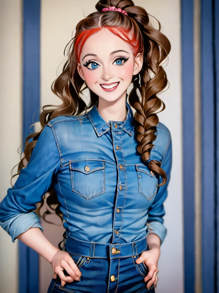 arafed photo of a woman with a ponytail and a jacket, in her early 20s, 1 9 4 0 s haircut, in her early 3 0, 1940s, 1 9 4 0 s, young dolly parton, ww2 era, by Albert Welti, circa 1940s, 1940's photography