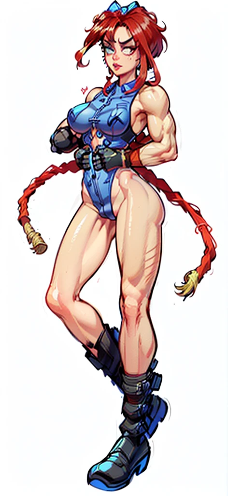 (My Hero Academia Style), (Simple background), ((1girl)), (((High resolution)))), ((solo)), (white backgrounid:1.3), (((A strong and confident girl))), ((((Ragatha)))), (((The Amazing Digital Circus))), (((is wearing boxing gloves black and flexing her biceps))), ((((she wears black sports bra and shorts)))), (((the biceps on her arms are flexed))), ((((Her lips are slightly parted)))), ((((wearing boxing gloves black)))), ((((flexing her biceps)))), (((hands on hips))), ((((perfect anatomy)))), ((((perfect hands)))), ((((perfect face)))), ((((super detailed)))), ((((photo of full body:1.5)))), ((((wide thighs)))), ((((toned thighs)))), ((((wide hips)))), ((((toned hips)))), ((((toned calves)))), ((((Marked muscles)))), ((((toned body)))), ((((Abs)))), ((((marked abdomen)))), ((((exposed abdomen)))), ((((Bare legs)))), ((((ragdoll skin)))), ((((ragdoll seams)))), ((((ragdoll body)))), ((((redhead curls))), (((curls))), (((redhead))), (((blue button right patch))), (((right button patch))), (((blue right patch))), ((((blue button patch))), (((patch))), ((blue button)), (((sexy posture))), (((medium breasts))), (((broad shoulders))), (((Amazon body))),