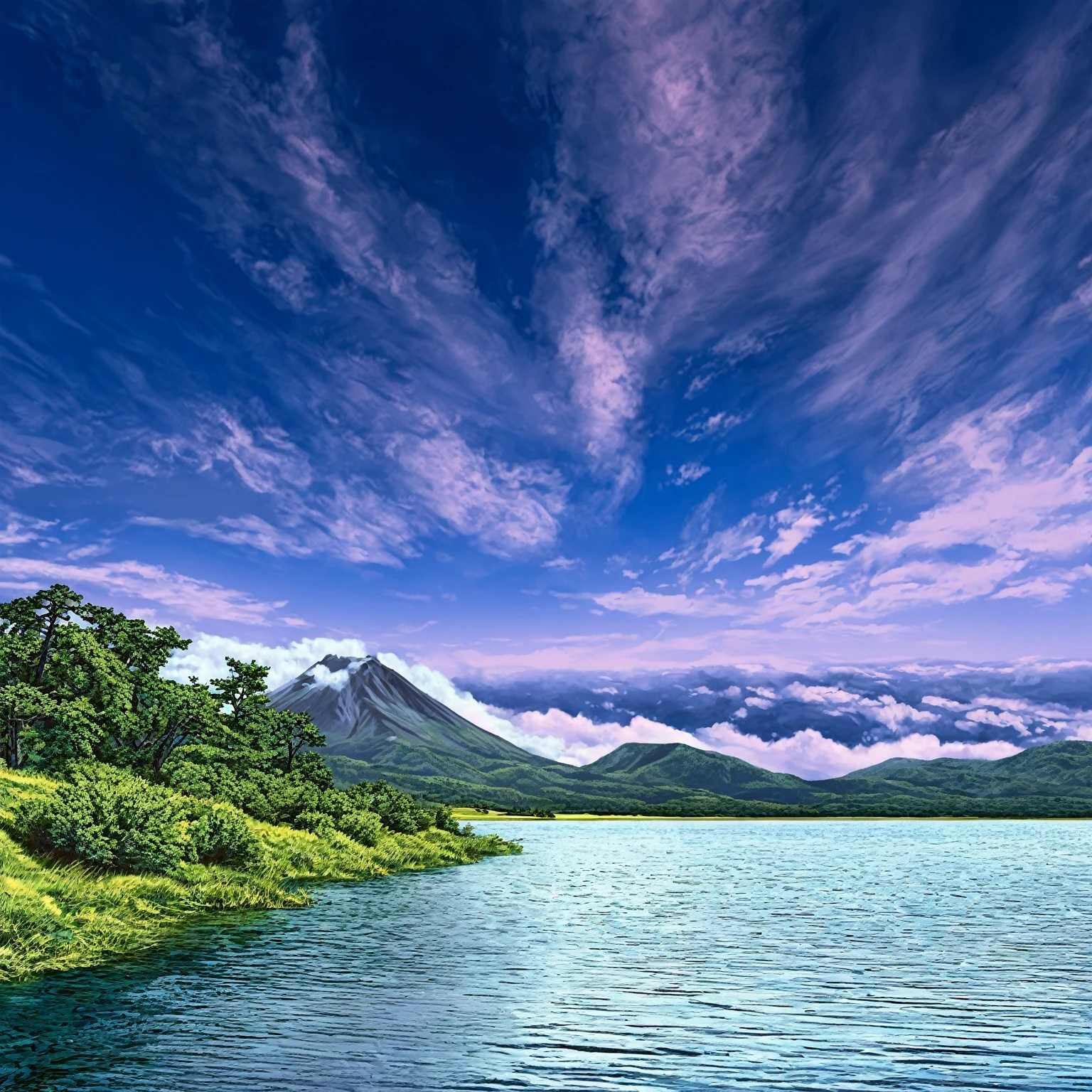 Summer sky (Painterly style), Realistic, highly Realistic, Attention to detail, breathtakingly Realistic, High contrast realism, High Saturation Realism, Vibrant colors, Dramatic lighting, Fascinating landscape, Persuasive storytelling, Atmospheric scene, Captivating visuals, Intricate details, Strong emotions, Heavenly Beauty, A dreamlike world
