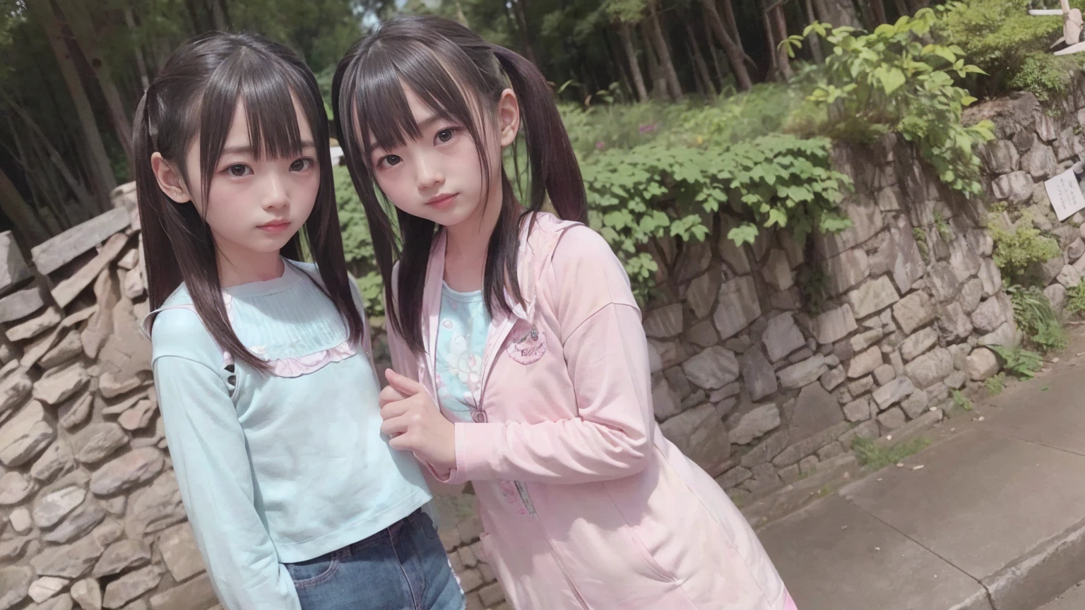 ((Attention to detail)),(Super detailed), 非常に詳細な CG ユニティ 8K 壁紙, beautiful girl,((Two people)), Highest quality, 8K, ((()))、girl、Long straight hair、Summer outfit、((Happy smile))、Bust Shot、(sea)、
