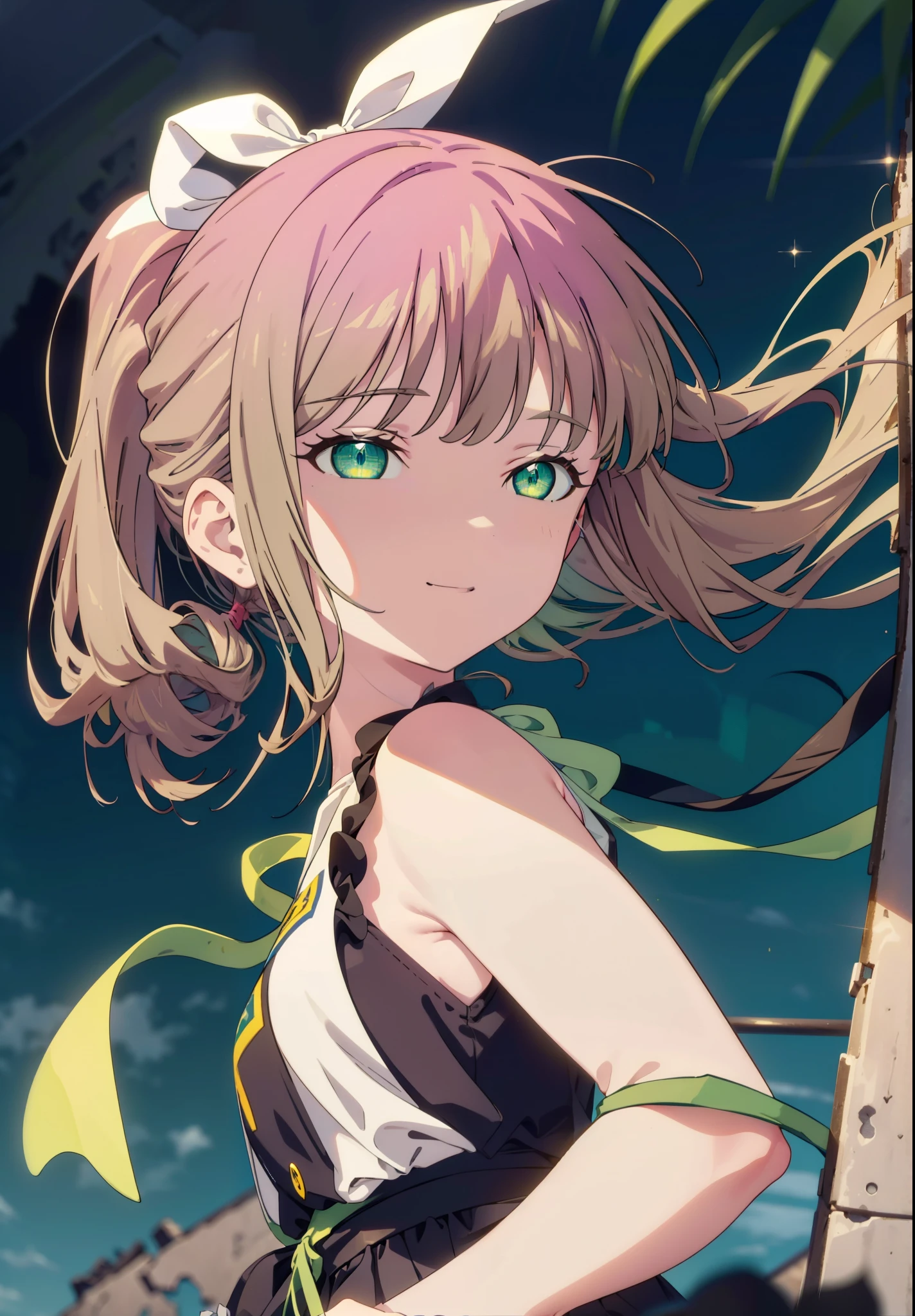 minami yume ,sss Dynazenon ,Long Hair, Brown Hair, (Green Eyes:1.5) ,Center of chest,hair band,ponytail,happy smile, smile, Open your mouth, Blue sleeveless dress,Long skirt,Cute heeled sandals,whole bodyがイラストに入るように,Daytime,Clear skies,Walking,
break looking at viewer, whole body,(Cowboy Shot:1. 5)
break outdoors, Building district,
break (masterpiece:1.2), Highest quality, High resolution, unity 8k wallpaper, (shape:0.8), (Beautiful and beautiful eyes:1.6), Highly detailed face, Perfect lighting, Highly detailed CG, (Perfect hands, Perfect Anatomy),
