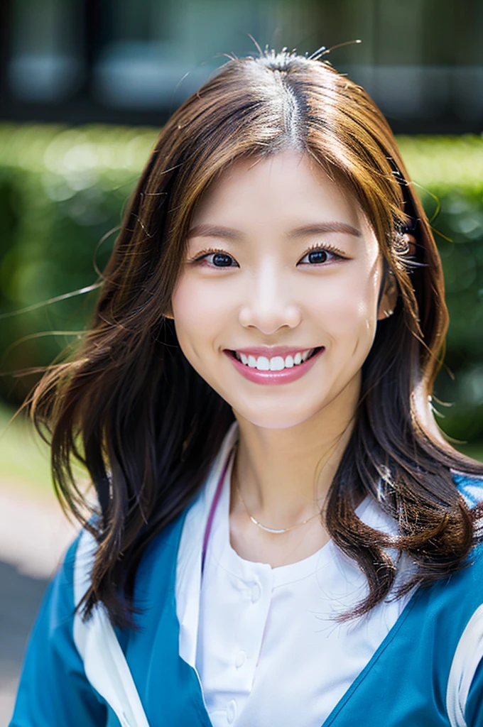Dental hygienist, only two women 横並び smile 白色の医療スクラブ着用 日本人 黒髪 20代前半女性 Upper body close-up high resolution high resolution Highest quality smile Shooting outside