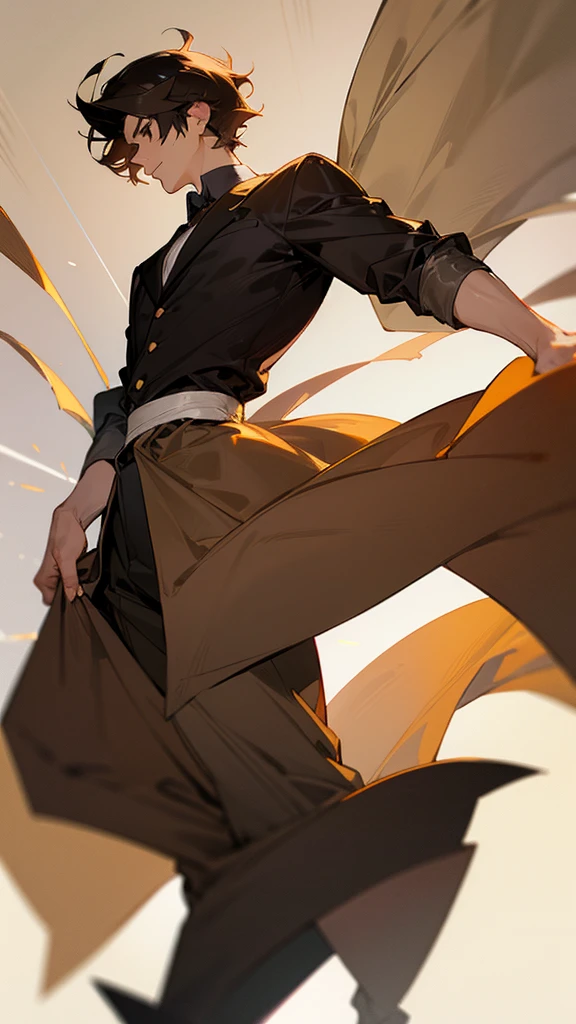 Man, elegant, short black hair, brown eyes , silky hair , 20 years, Rough man, very short Hair, Man,
