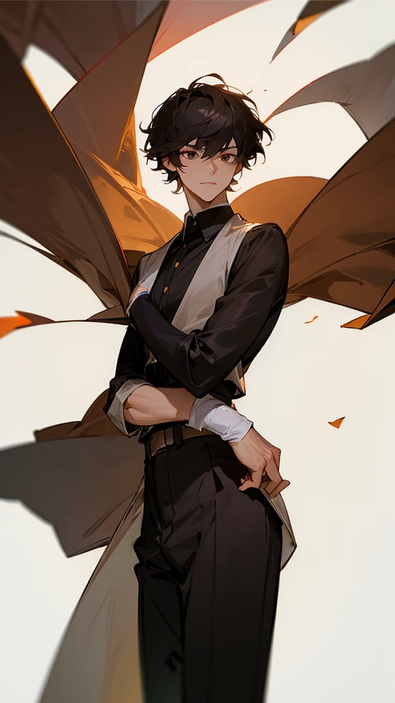 Man, elegant, short black hair, brown eyes , silky hair , 20 years, Rough man, very short Hair, Man,