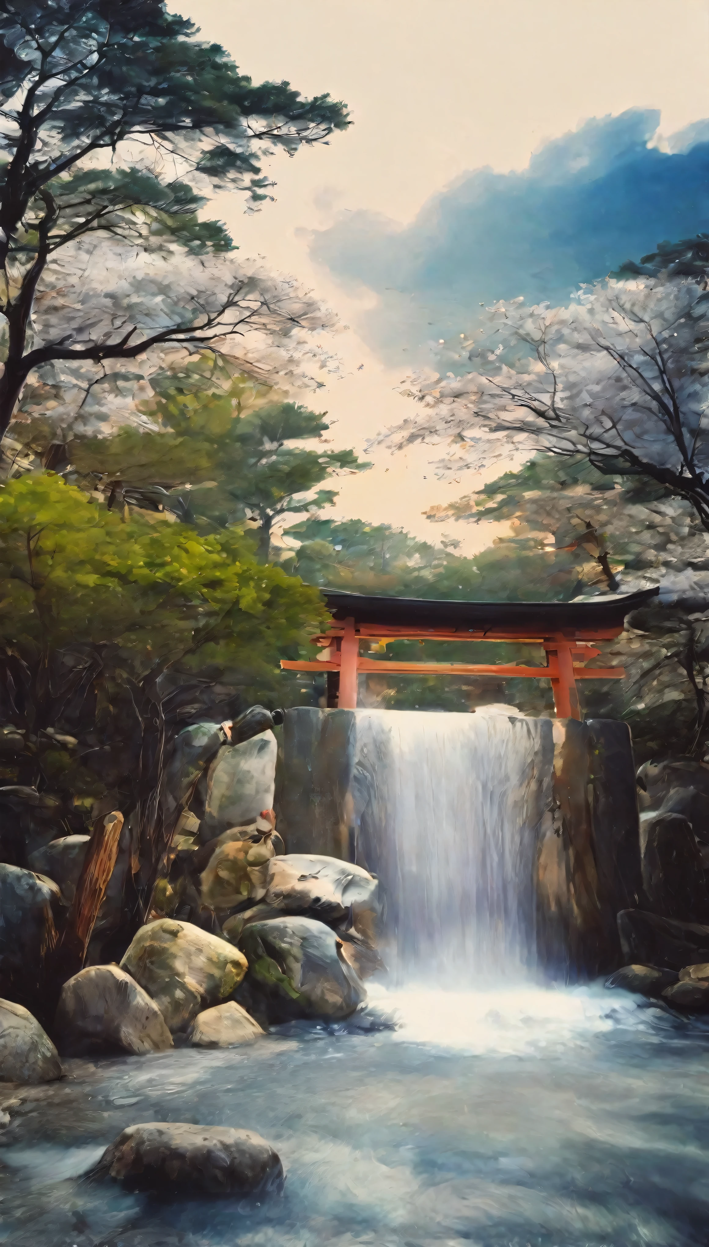 with high definition images，The gentle beauty of the images makes it seem as if you can hear the babbling of the Misuzu River inside the Ise Shrine.，The water is crystal clear，The beauty of the river。It&#39;s flowing slowly