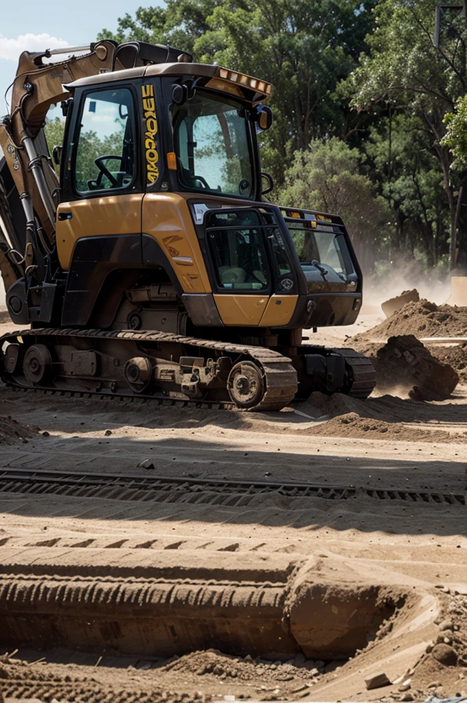 Displays images with full HD resolution. With pictures of key equipment. The one that says excavator mechanic