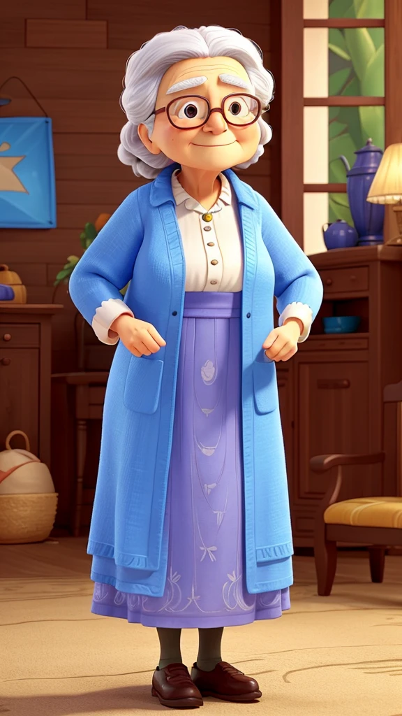 : The wise old woman in simple clothes.
: The rich man revealing her true identity.
Color Scheme: Bright and contrasting colors to attract attention.