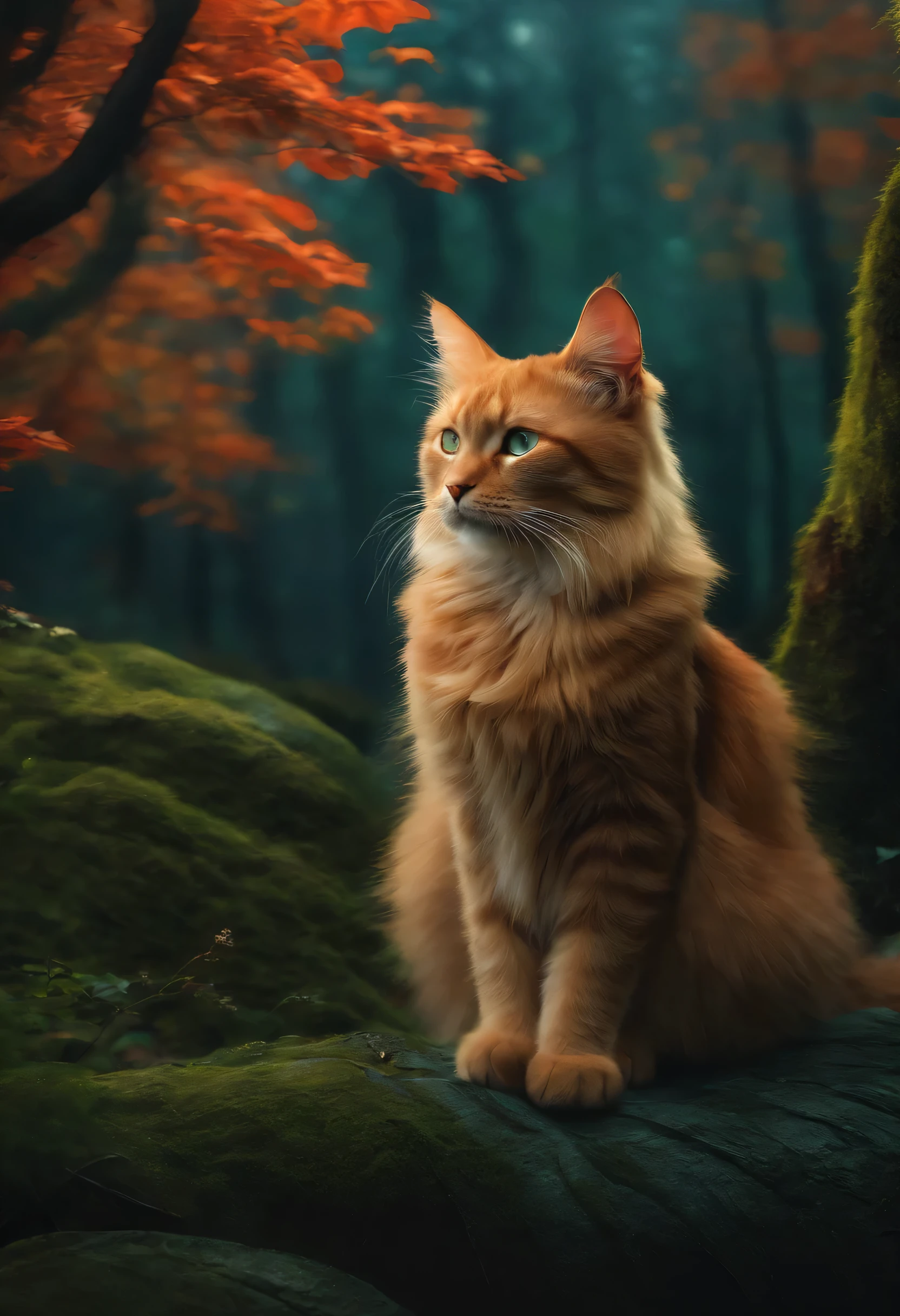 cat, Fantasy, amazing, Fantasy, forest
