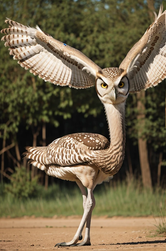 Ostrich crossed with owl