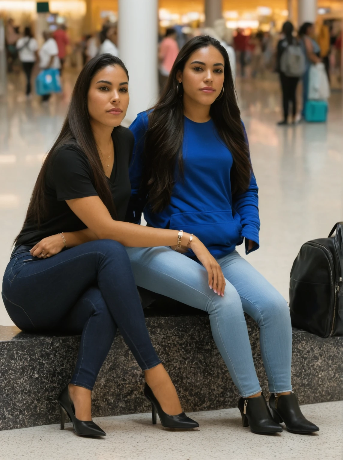 there is a woman and a  sitting together in a mall, 30-year-old woman from cuba, alanis guillen, pose 1 of 1 6, profile pic, profile photo, she is about 1 6 years old, lorena avarez, looks like fabiula nascimento, 3 0 years old woman, 30 years old woman, profile picture