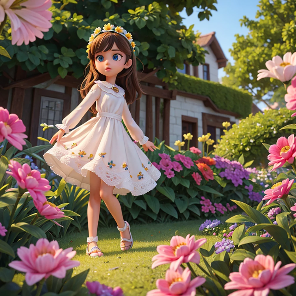 1girl, 1boy, beautiful detailed eyes, beautiful detailed lips, extremely detailed face, wandering in a flower garden, colorful blooming flowers, soft sunlight, warm summer day, natural lighting, vibrant colors, intricate details, photorealistic, masterpiece, high resolution, best quality, 8k, ultra-detailed, hyper-realistic, cinematic lighting, dramatic colors, ethereal atmosphere, detailed environment