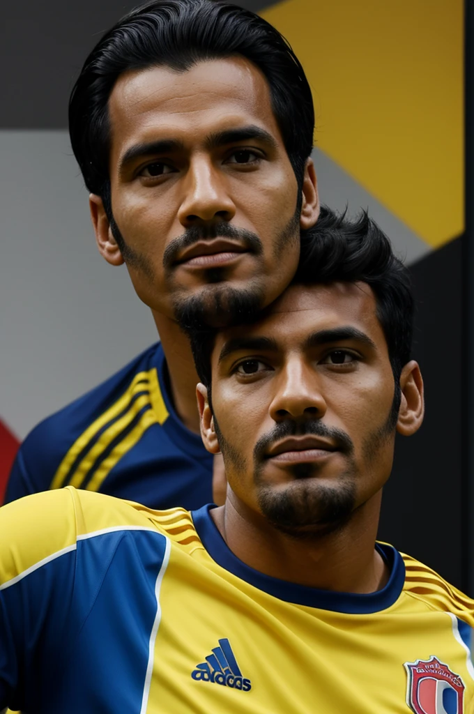 Black-haired man watching TV with Colombia shirt number 10 and name NIXON