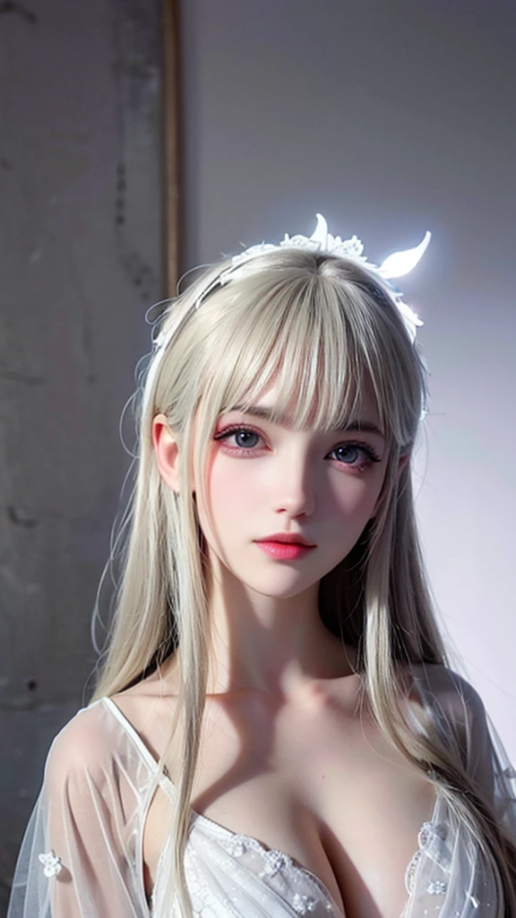 masterpiece, best quality, (alone focus), (perfect face:1.1), (high detail:1.1), (Ultra-detailed eyes), Dramatic, 1 person, (pale skin), long white hair, ethereal eyes, (Light eyebrows), alone, long hair, Thiago Azevedo, moon, night, White luxury suit, Pouting, Fur, A proud expression,beach, Detailed Background, artgerm art, movie lighting, Rose, Fashion, Balenciaga style