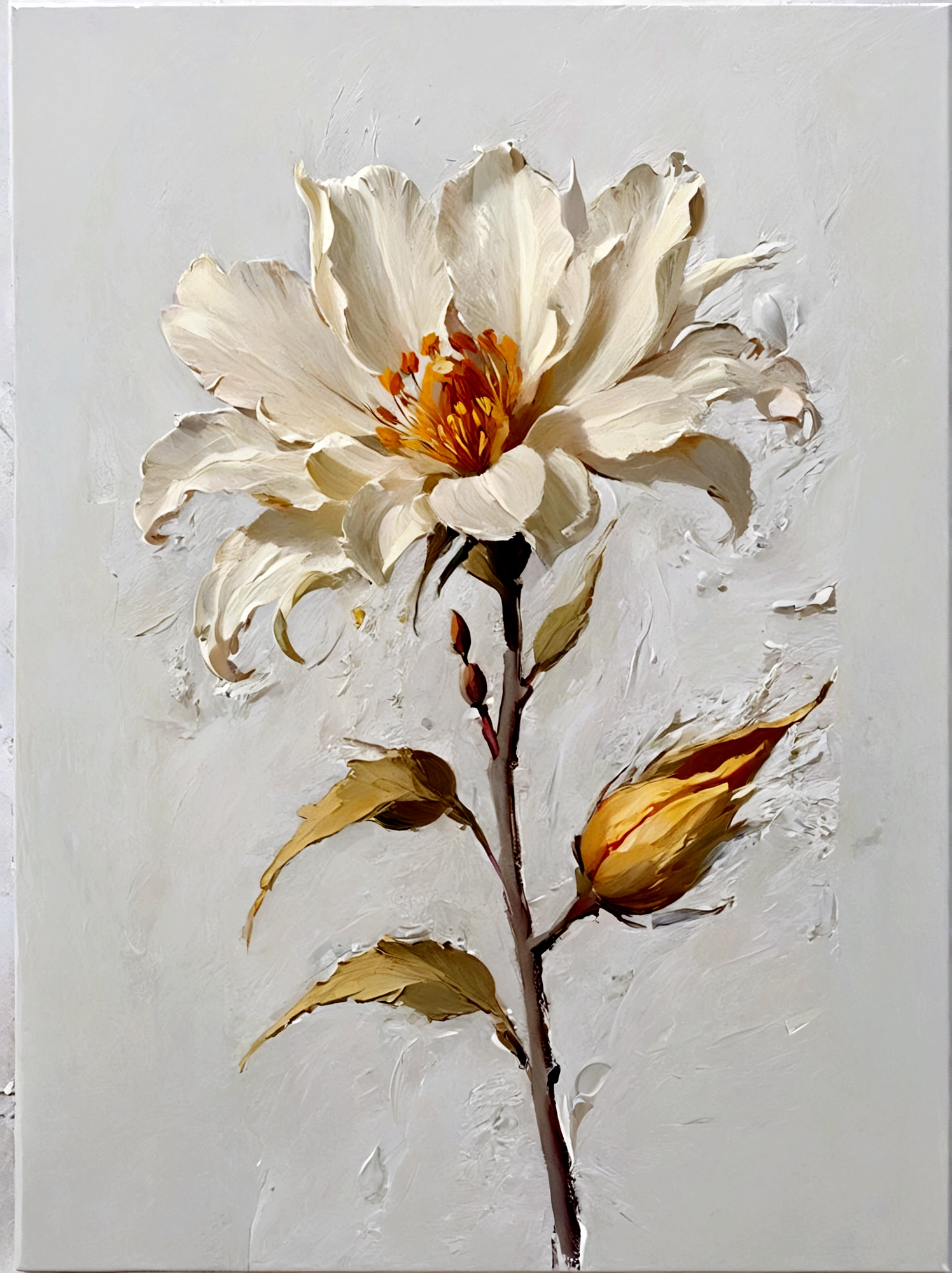 Small Flower,color,Perfect proportion,vanilla,bright,White background,real,emotion,Thick textured paint,