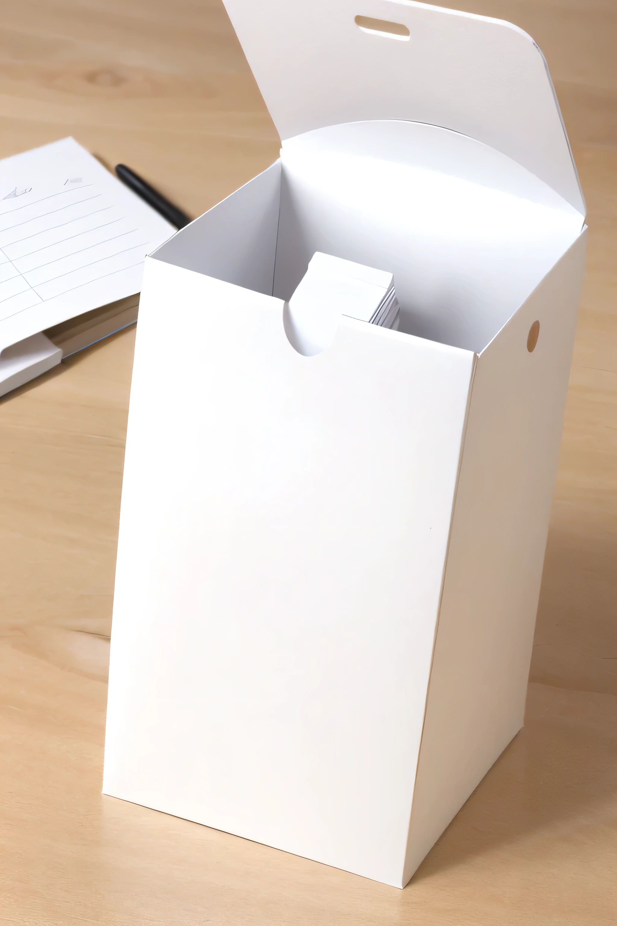 Realistic milk box for personalized stationery white color