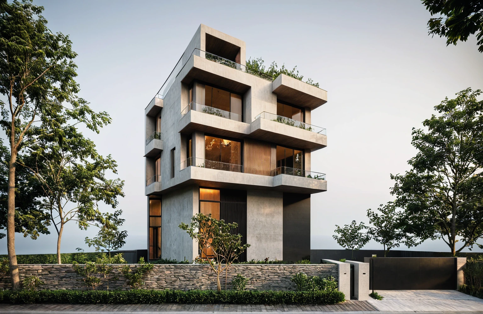 modern villa, modern style, traditional ventilation tiles, open space loft villa with roof garden, modern, dynamic (RAW photo, real, best quality, masterpiece:1.2), (hyper realistic, photo-realistic:1.2), high quality, (dark lighting:1.2), perfect lighting, archdaily, architecture digest award wining sustainable architecture, cinematic