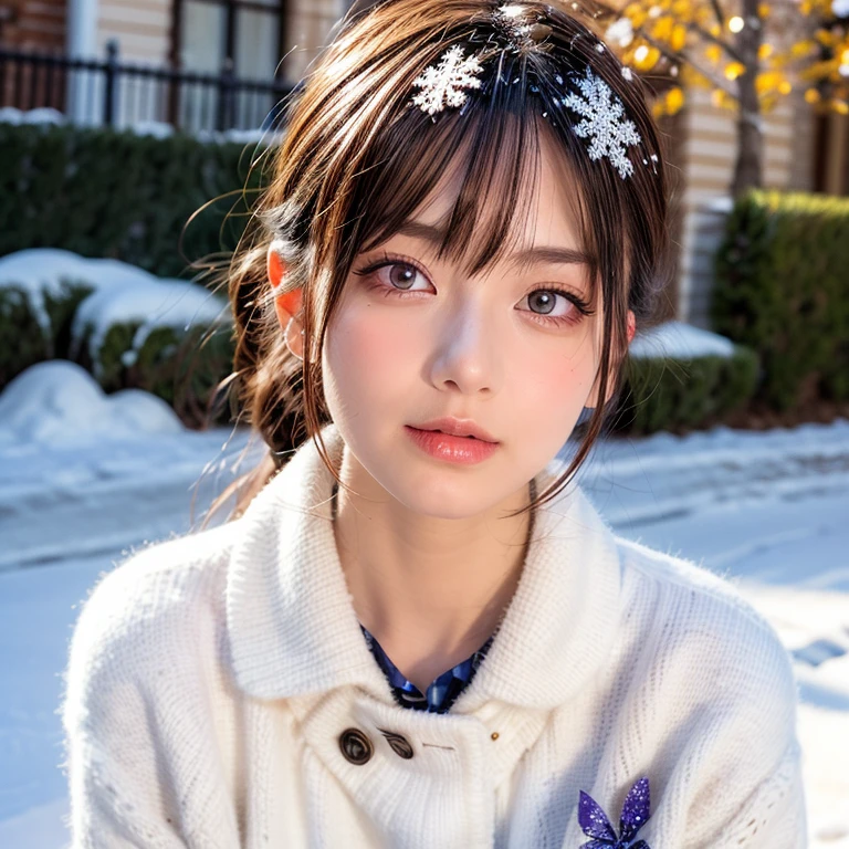 ExtremelyDetailed KAWAII SchoolGirls standing in (Sparkling snow dust), Stunning detailed eyes with (Sparkling Highlights:1.28), beautiful detailed lips, extremely detailed eyes and face, double eyelids with Detailed Long Eyelash, rosy cheeks, Radiant PearlSkin with Transparency, detailed snow fairys in (School Uniform with Coat), (glowing snowflakes:1.32), intricate snowy background, ethereal and magical lighting, cinematic composition, (best quality,4k,8k,highres,masterpiece:1.2),ultra-detailed,(realistic,photorealistic,photo-realistic:1.37) (FullBody:1.28) (exposed:0.33)