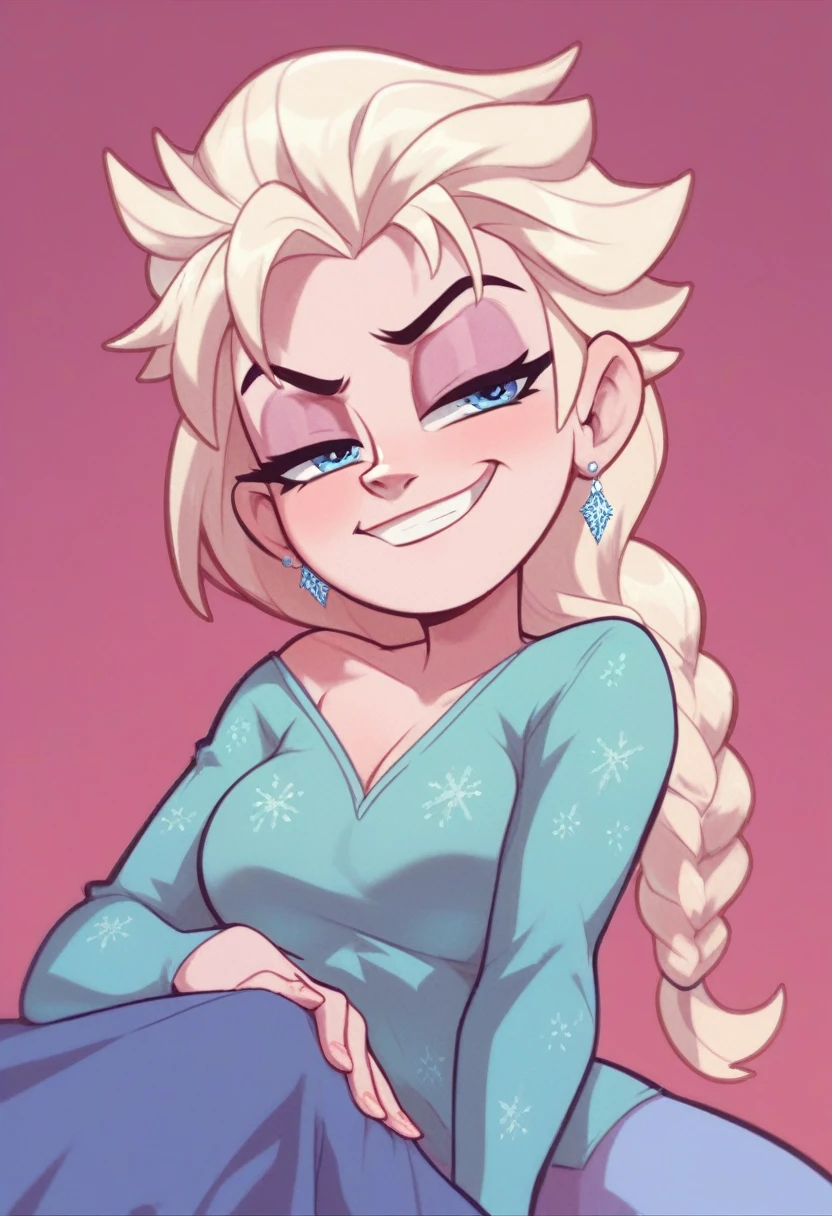 Ralph Bakshi Style, elsa, smug, lewd:4.0