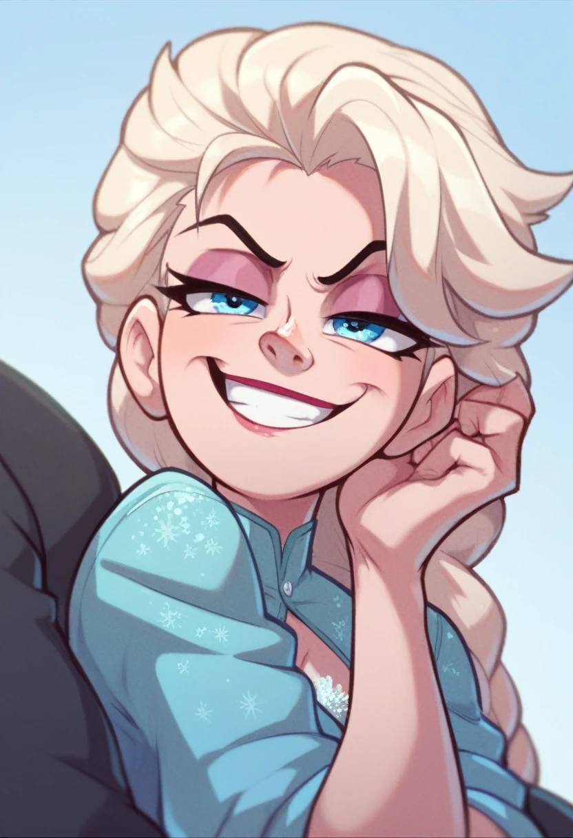 Ralph Bakshi Style, elsa, smug, lewd:4.0
