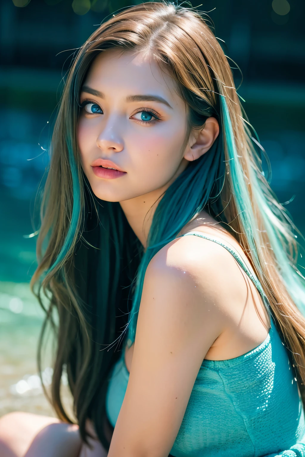 ((Highest quality)), ((masterpiece)), (detailed), One Girl, sexly
(beautiful girl),Beautiful detailed face,Beautiful detailed eyes,Beautiful detailed nose,Beautiful detailed mouth,(Beautiful long turquoise hair),blue eyes,Realistic,(She's a witch),young,The body is slim,(She is young),sexlyネグリジェを着ている(white),(Wearing a black cloak),(look up),(A detailed expression of affection),(She is short),(Child's body shape),(Begging pose),(Japanese),(Looking down at her from above),Too much exposed skin(Accentuate your breasts)(Beautiful and slim legs),Ultra-unrealistic background,