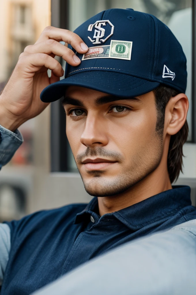 image of a cap with dollars on the sides