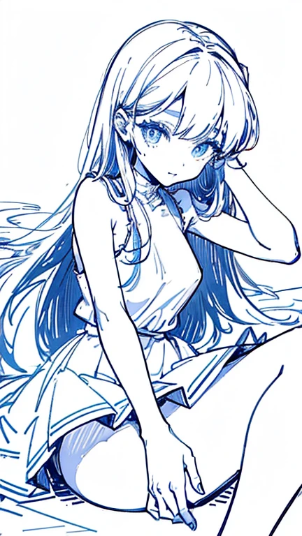 (lineart), (cute), beautiful, beautiful eyes, sexy, slim, curvy body, (), (high-quality), (masturbating)