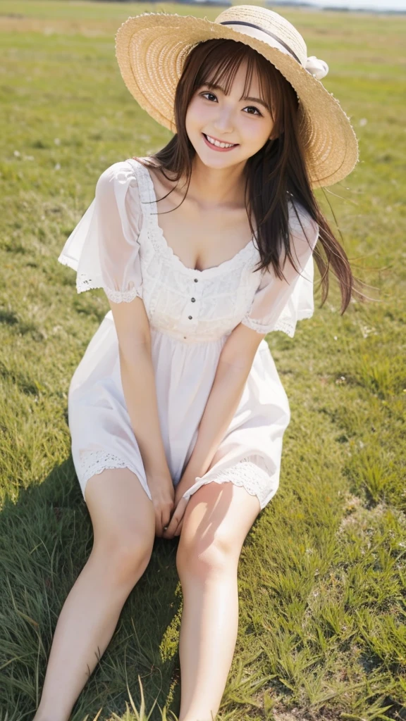 ulzzang-6500-v1.1, (genuine:1.4), (muste piece),  (highest quality, 8k, 32K, masterpiece, Hmm:1.2),Photos of beautiful Japanese women,(sad smile,blush:1.1),looking at the viewer,(beautiful detailed dress skirt:1.2),leg details,(spread your legs:0.9),(lace panties:0.9),(super realistic pantyhose:1.2),(wind lift:1.6), whole body,the wind is strong,city,outdoors