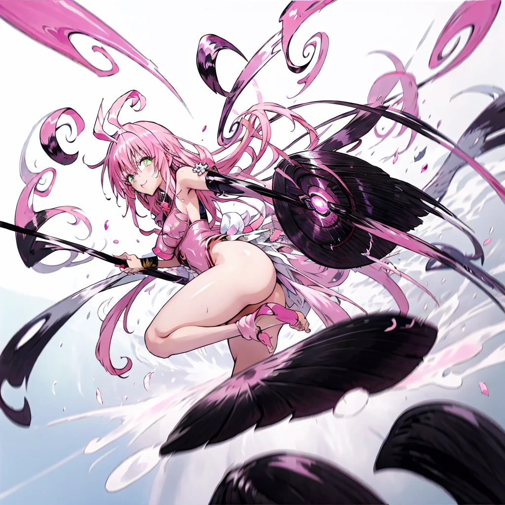 (masterpiece),(Highest quality),(Super detailed),(Best illustrations),(Best Shadow),(Absurd),(Detailed Background),(so beautiful), 16K, 4K, (so beautiful)with, , One person, alone, curby, , , Long Hair, Ahoge, , Pink Hair, , fluorescent pink eyes, , , , Oculogyric crisis, low twintails, Perfect figure, heart-shaped pupils, , , paw pose, Arched back, , , orgasm, afterglow, erotic smile, , Star-shaped hair fastening, Wire Headgear, , , , , Sexy posture, dynamic pose, , cross-eyed, rolling eyes, , water eyes, , , , , , saliva trail, , shiny skin, Taking illegal drugs, , torogao, ahegao, BREAK, , Dramatic lighting, Psychedelic Background, Clear liquid, , night, , Hypnosis assignment, Torrent of Light, mysterious, spoken hearts,