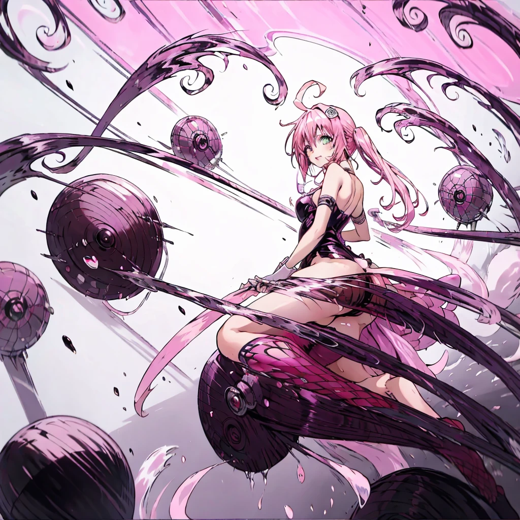 (masterpiece),(Highest quality),(Super detailed),(Best illustrations),(Best Shadow),(Absurd),(Detailed Background),(so beautiful), 16K, 4K, (so beautiful)with, , One person, alone, curby, , , Long Hair, Ahoge, , Pink Hair, , fluorescent pink eyes, , , , Oculogyric crisis, low twintails, Perfect figure, heart-shaped pupils, , , paw pose, Arched back, , , orgasm, afterglow, erotic smile, , Star-shaped hair fastening, Wire Headgear, , , , , Sexy posture, dynamic pose, , cross-eyed, rolling eyes, , water eyes, , , , , , saliva trail, , shiny skin, Taking illegal drugs, , torogao, ahegao, BREAK, , Dramatic lighting, Psychedelic Background, Clear liquid, , night, , Hypnosis assignment, Torrent of Light, mysterious, spoken hearts,