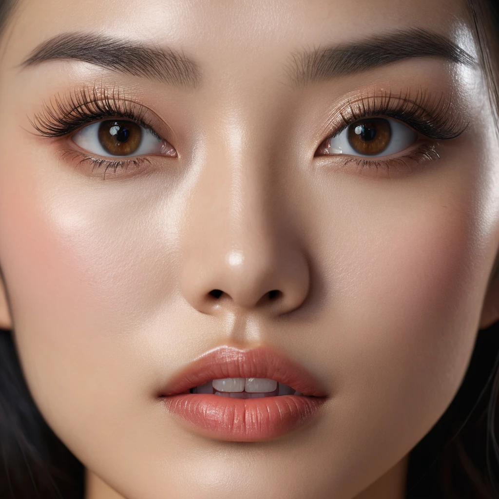 a beautiful asian woman, detailed face, beautiful eyes looking lustfully, biting her lower lip, facing left, (best quality,4k,8k,highres,masterpiece:1.2),ultra-detailed,(realistic,photorealistic,photo-realistic:1.37),portrait,high definition,hyper realistic,detailed facial features,extremely detailed eyes and face,longeyelashes,full lips,flawless skin,natural lighting,cinematic lighting,warm color tones