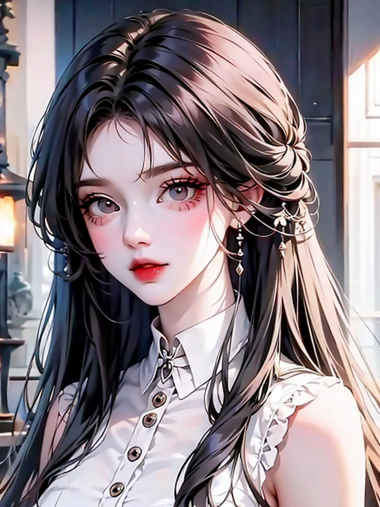 delicate Big eyes I have long hair Cute girl