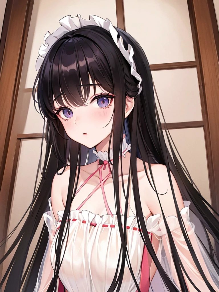 delicate Big eyes I have long hair Cute girl