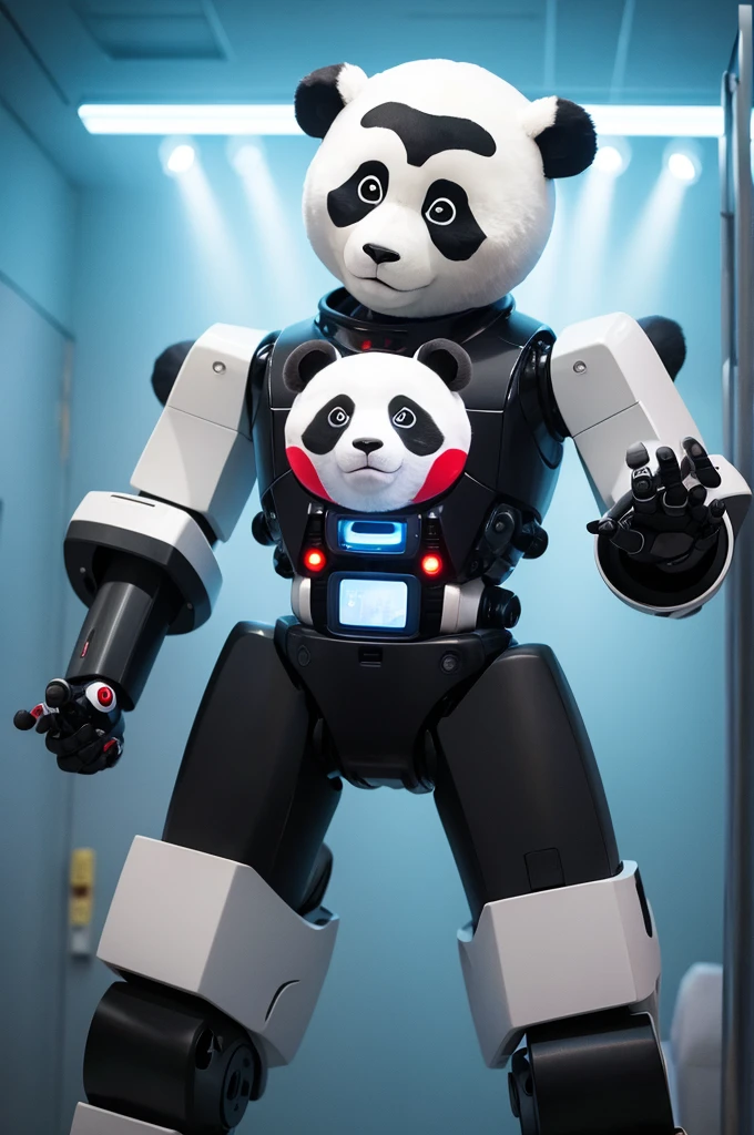 Panda and robot combined