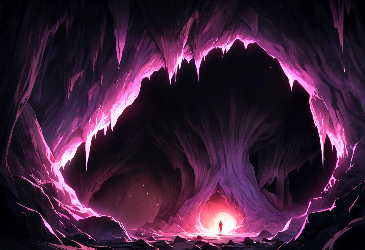 cave, dark cave, masterpiece, digital art