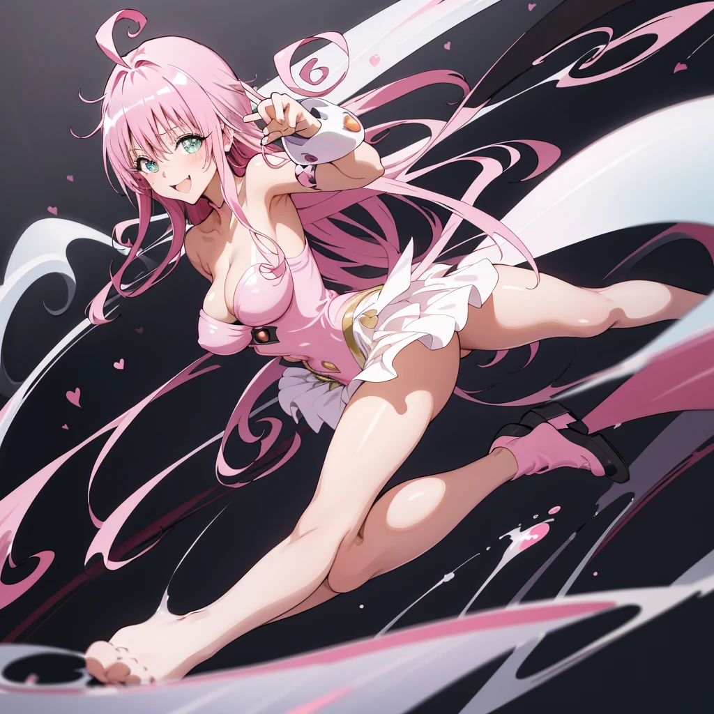 (masterpiece),(Highest quality),(Super detailed),(Best illustrations),(Best Shadow),(Absurd),(Detailed Background),(so beautiful), 16K, 4K, (so beautiful)with, , One person, alone, curby, , , Long Hair, Ahoge, , Pink Hair, , fluorescent pink eyes, fetish, CleavaBreasts, Orisis, , Perfect figure, heart-shaped pupils, , , paw pose, Arched back, , , orgasm, afterglow, erotic, ,, , , , , Sexy p, dynamic pose, , cross-e, rolling eyes, , water eyes, , , , , , saliva trail, , shiny skin, , , torogao, ahegao, BREAK, , Dramatic lighting, , Clear liquid, , night, , , Torrent of Light, mysterious, spoken hearts,