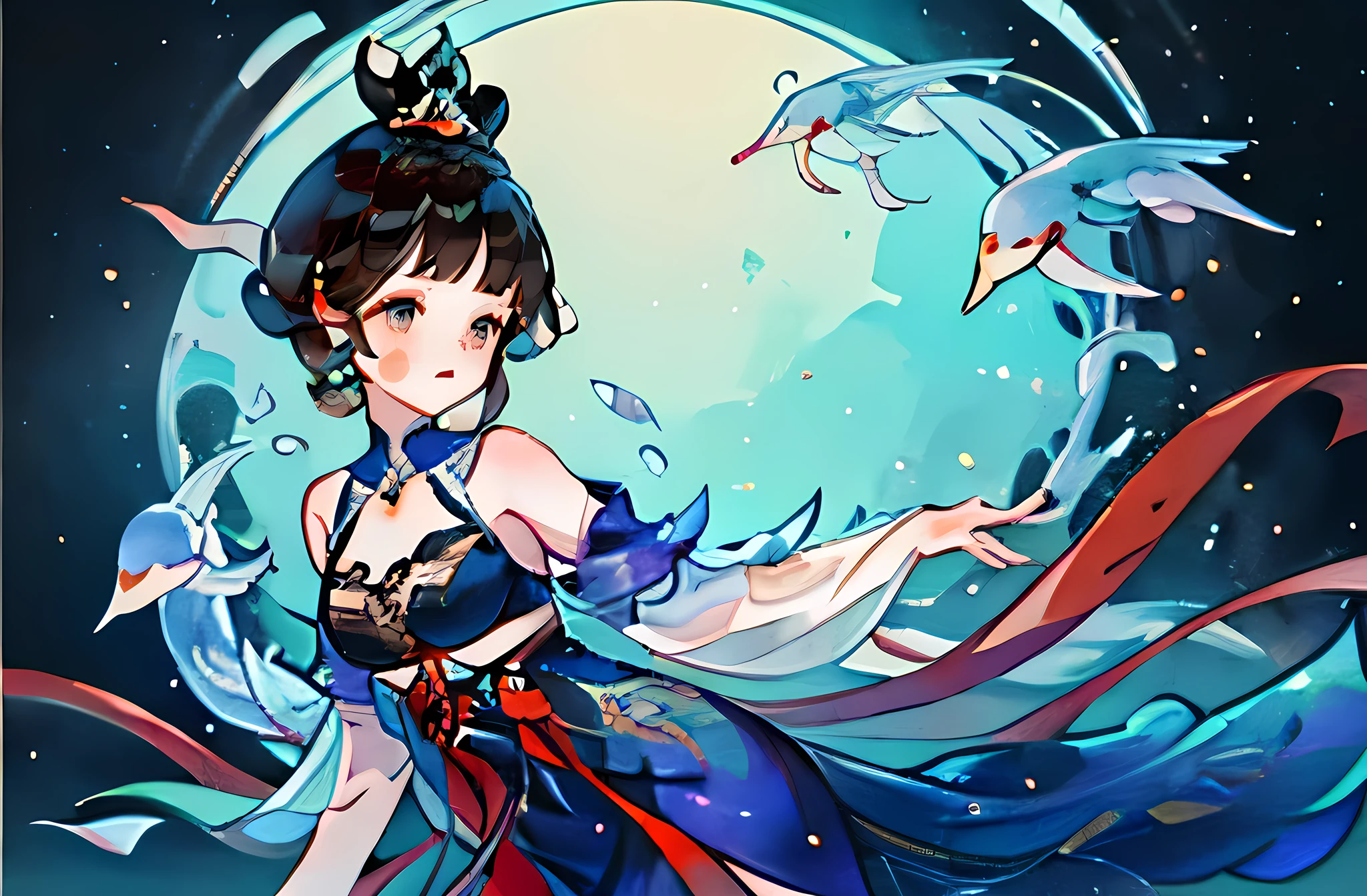 super sexy, lingerie, girl, genshin impact, hydro, water, blue, red, tall black hair, arabic clothing, ultra quality princess, HD, lesbian, lingerie, placer, looking at the viewer, perfect quality, ultra hd, High Definition
